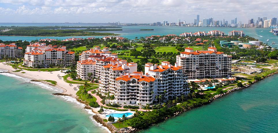 Fisher island waterfront homes