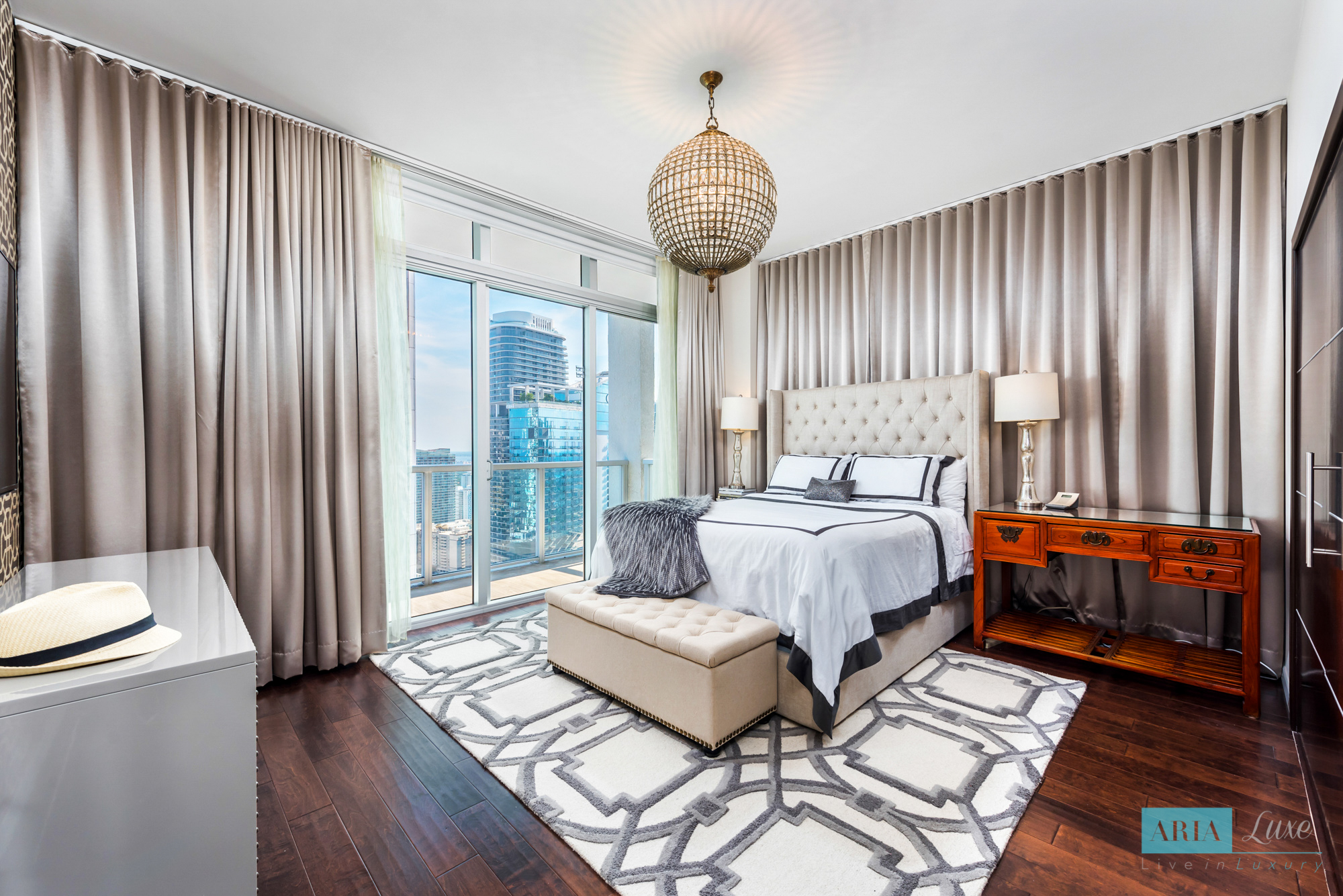 500 Brickell Penthouse 1 Upstairs Master Bedroom and View